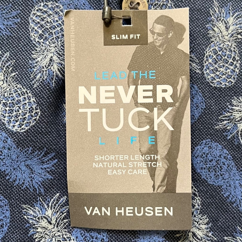 For the perfect untucked look! Van Heusen Men's size S/P Slim fit